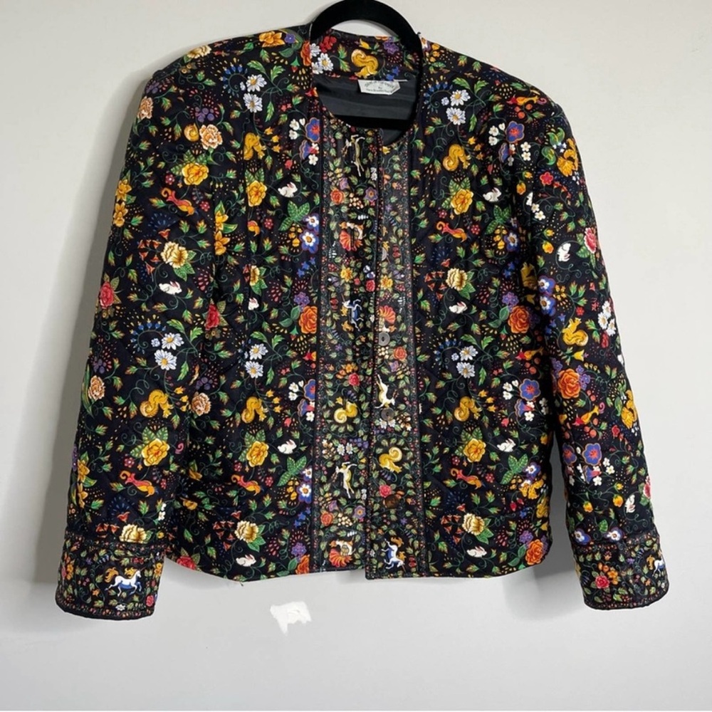 Vera Bradley quilted unicorn woodland animals jacket Tavern on the green large